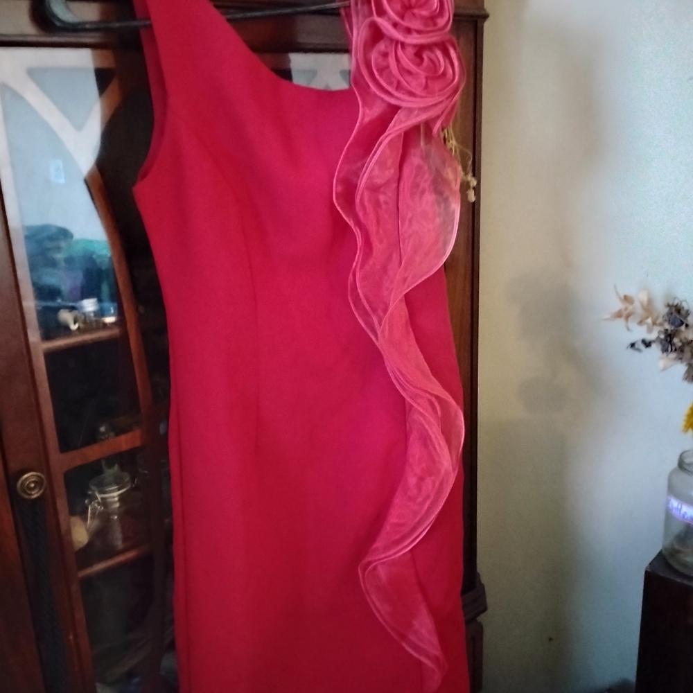Karl Lagerfeld One Shoulder Red Dress
